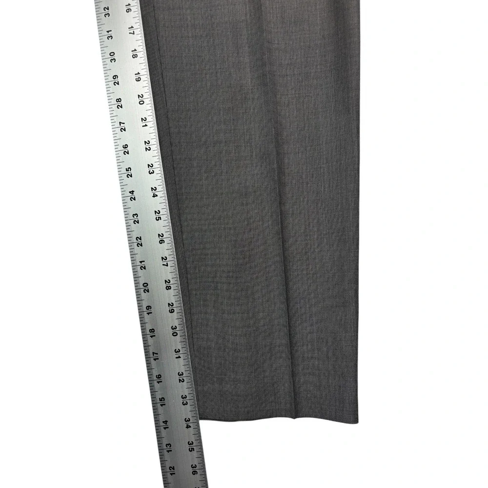 Calvin Klein 48XL 48L 40x34 Gray 2pc Pant Suit 100% Wool Slim Fit Flat Front